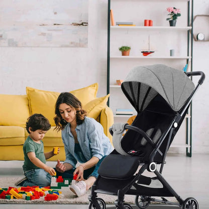 Cochecito Bebé Lujo Plegable Marco Aluminio - Paisaje Alto Portátil Recién Nacidos
