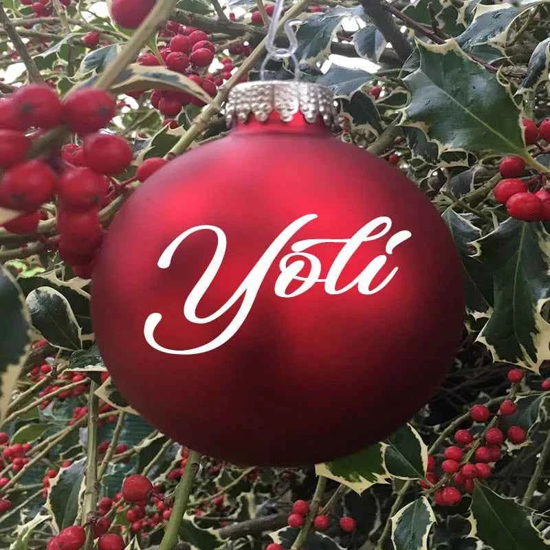 Bola Navidad Cristal Rojo Personalizada 7.5cm - Decoración Árbol Navideño