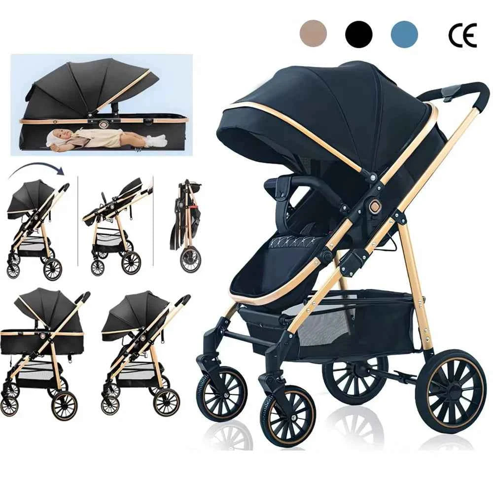 Cochecito Bebé 2 en 1 Plegable Multifuncional - Carrito Viaje Portátil Seguro