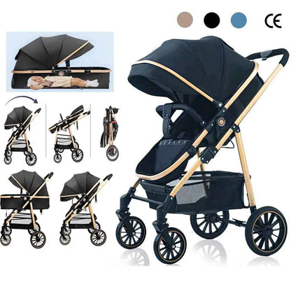 Cochecito Bebé 2 en 1 Plegable Multifuncional - Carrito Viaje Portátil Seguro