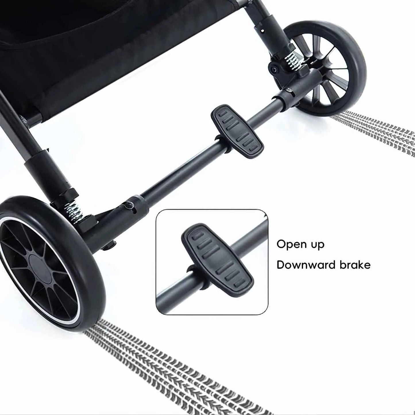 Cochecito Bebé Lujo Plegable Marco Aluminio - Paisaje Alto Portátil Recién Nacidos