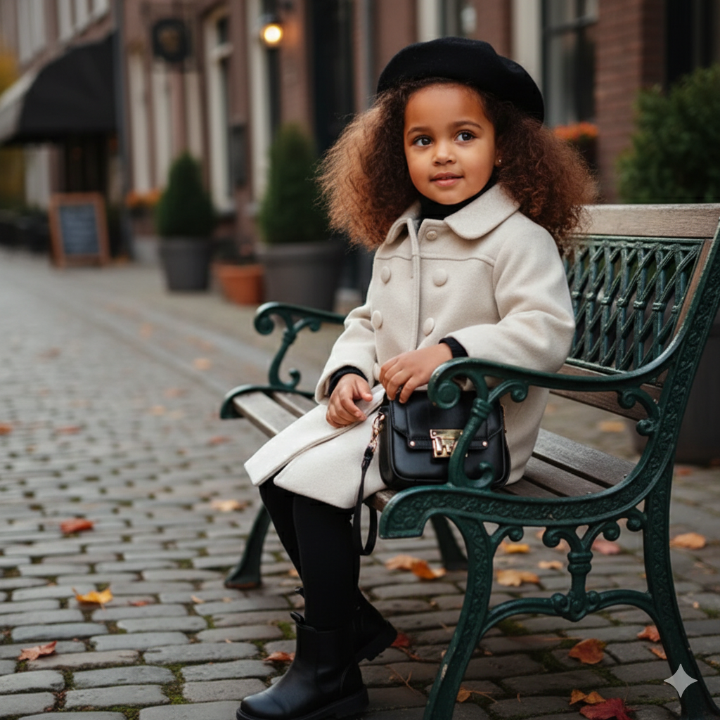 Abrigo Lana Niña 2-6 Años Doble Botonadura - Gabardina Otoño Invierno Elegante