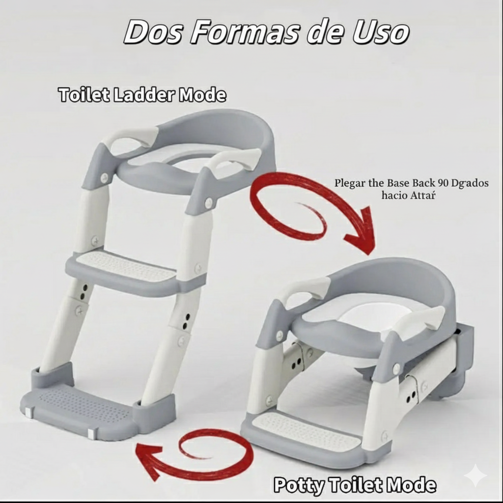 Asiento Entrenamiento Baño 3 en 1 Escalera Niños - Orinal Reductor WC Antideslizante
