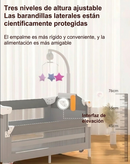 Cuna Bebé 5 en 1 Multifuncional Plegable - Cambiador Parque Colecho 65x120cm