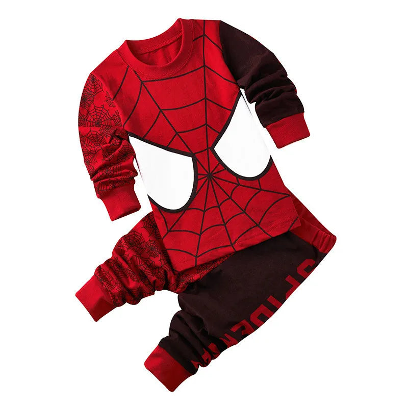 Pijama Spiderman Niños Algodón - Pijama Cartoon Primavera Otoño Conjunto Cómodo Niñas - Huellitas de Vida