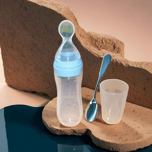 Biberón con Cuchara Integrada - Alimentación Bebé Sin Derrames