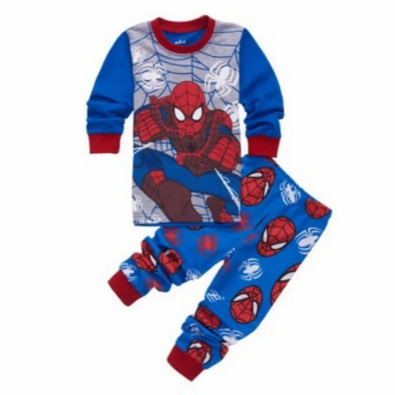 Pijama Spiderman Niños Algodón - Pijama Cartoon Primavera Otoño Conjunto Cómodo Niñas - Huellitas de Vida