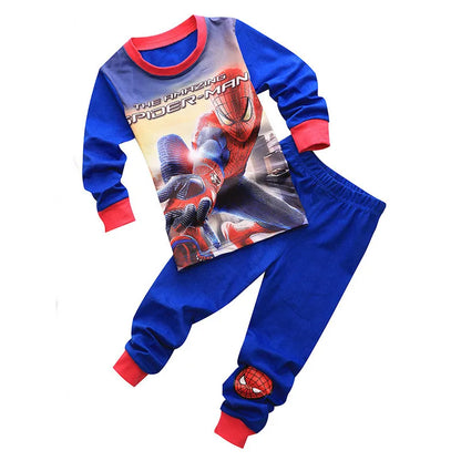 Pijama Spiderman Niños Algodón - Pijama Cartoon Primavera Otoño Conjunto Cómodo Niñas - Huellitas de Vida