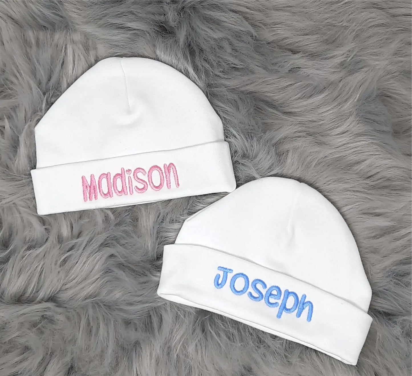 Gorro Personalizado Bordado Bebé - Gorro Hospital Recién Nacido Nombre Personalizable Regalo - Huellitas de Vida