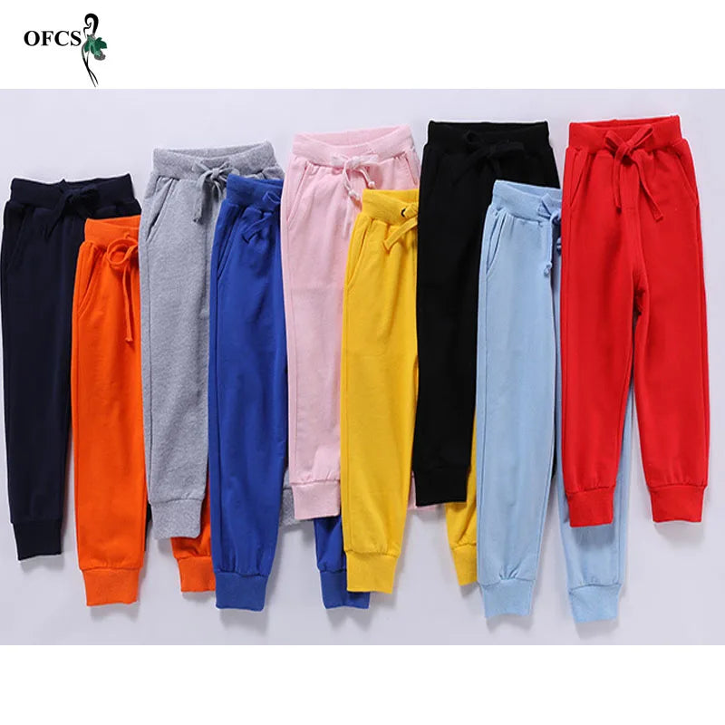 Pantalones Algodón Niños 2-10 Años - Deportivos Casuales Unisex Jogging Cómodos Amarillo - Huellitas de Vida