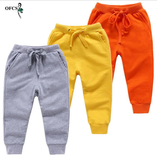 Pantalones Algodón Niños 2-10 Años - Deportivos Casuales Unisex Jogging Cómodos Amarillo - Huellitas de Vida