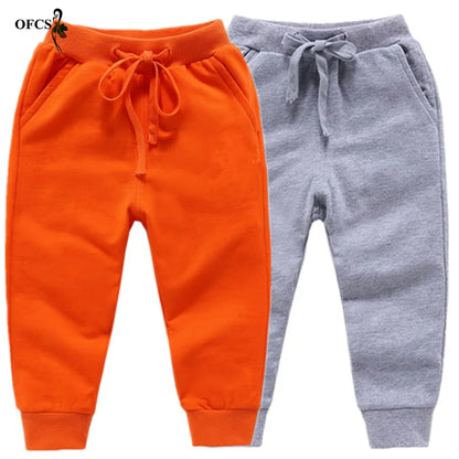 Pantalones Algodón Niños 2-10 Años - Deportivos Casuales Unisex Jogging Cómodos Amarillo - Huellitas de Vida