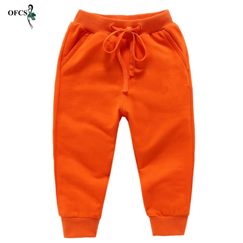 Pantalones Algodón Niños 2-10 Años - Deportivos Casuales Unisex Jogging Cómodos Amarillo - Huellitas de Vida