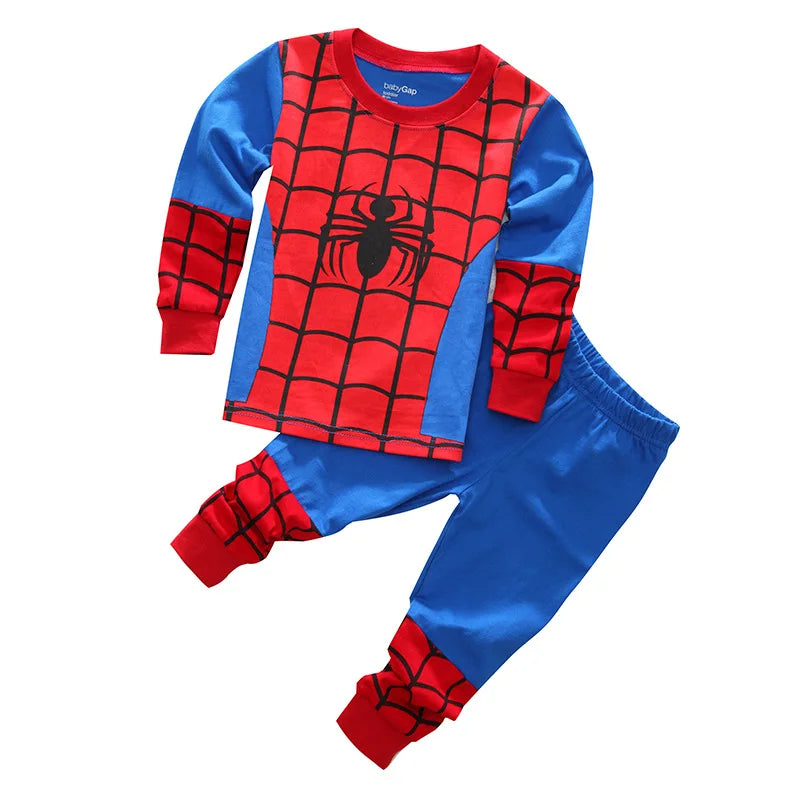Pijama Spiderman Niños Algodón - Pijama Cartoon Primavera Otoño Conjunto Cómodo Niñas - Huellitas de Vida