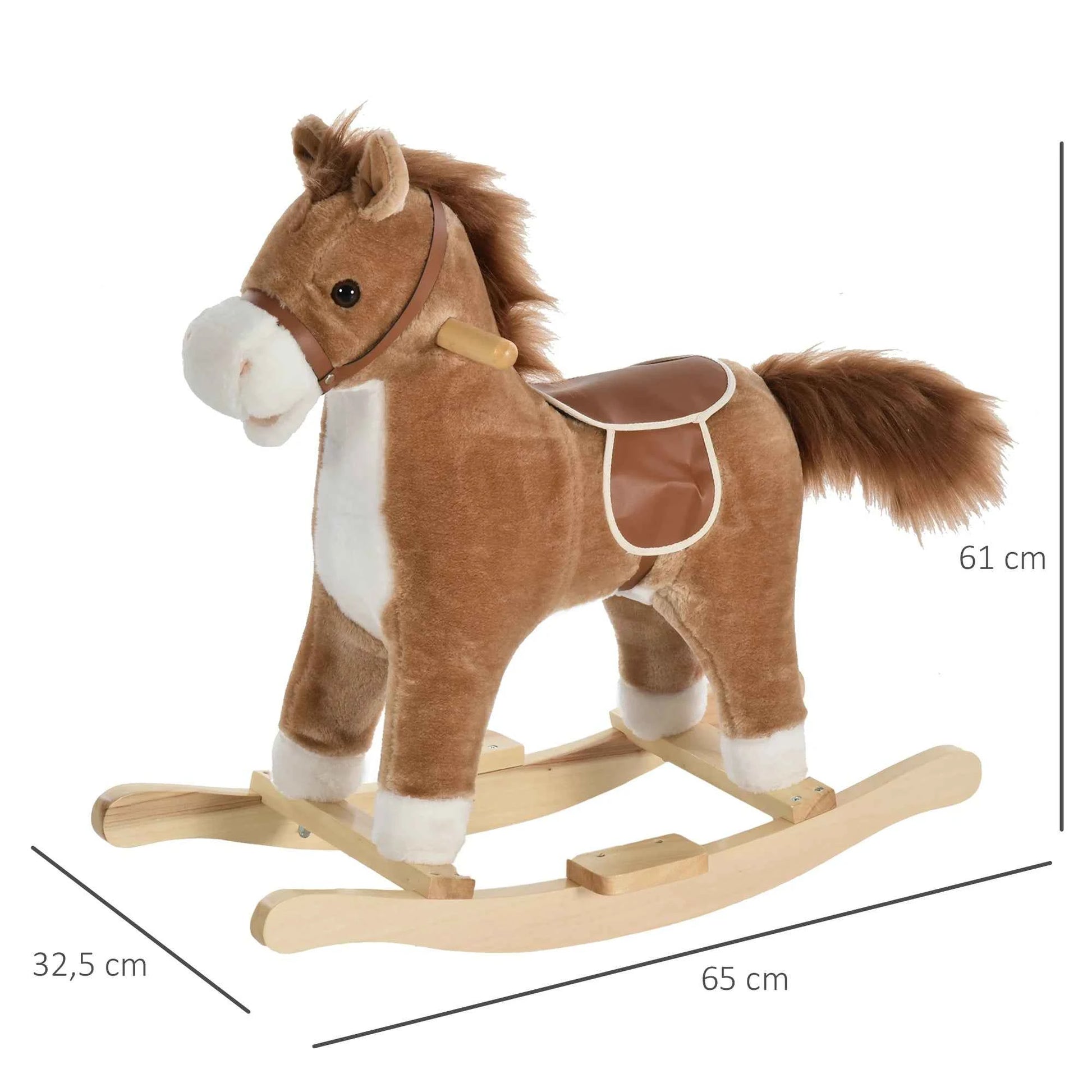 Homcom Rocking Horse with Moving Mouth and Tail Music 36 to 72 Months 65X32.5X61