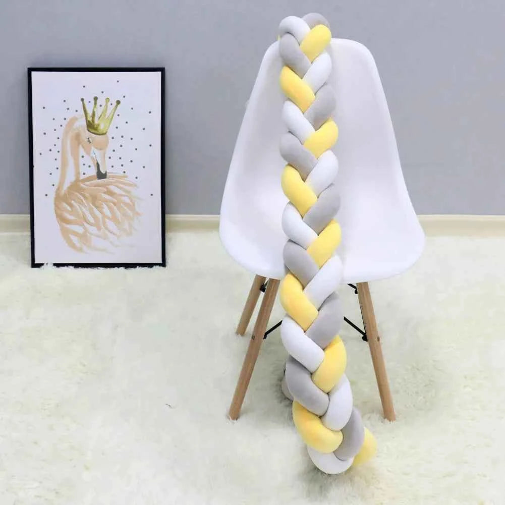 1M Baby Bumper Bed Braid Knot Pillow Cushion Bumper for Infant Bebe Crib Protector Cot Bumper Room Decor Baby Crib Protector