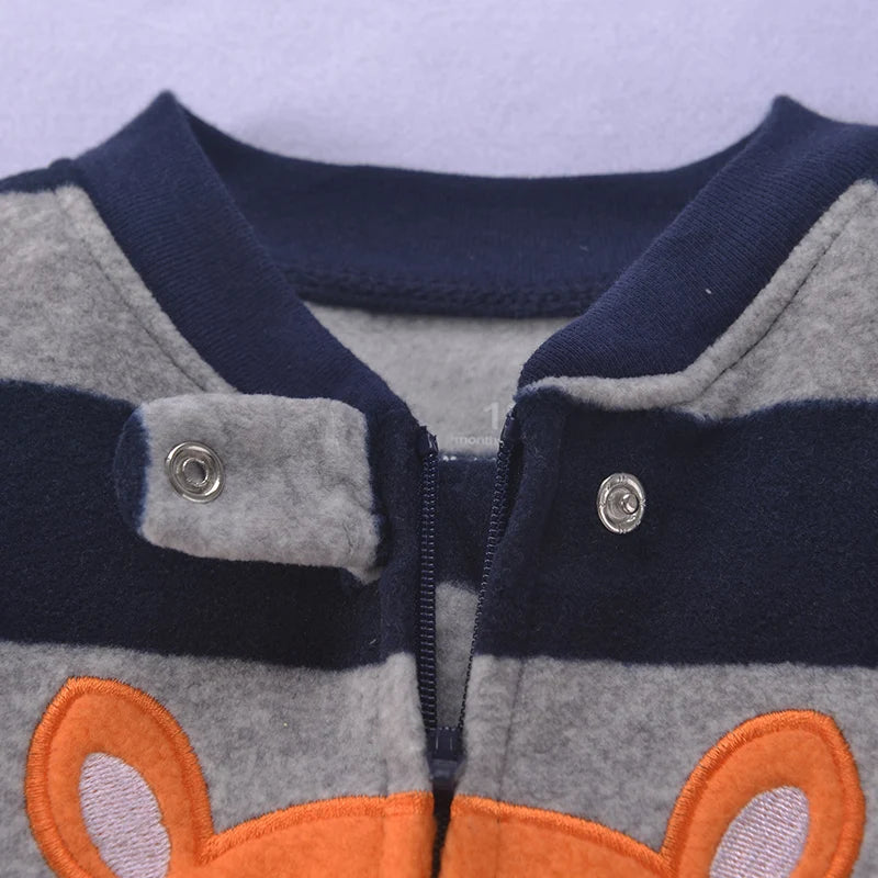 Pijama Invierno Bebé 9-24 Meses - Pelele Animal Forro Polar Cremallera Niño Niña Cálido - Huellitas de Vida