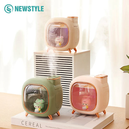 Humidificador Ultrasónico 500ml Muñecos Dibujos - Difusor Aromas Luz LED USB