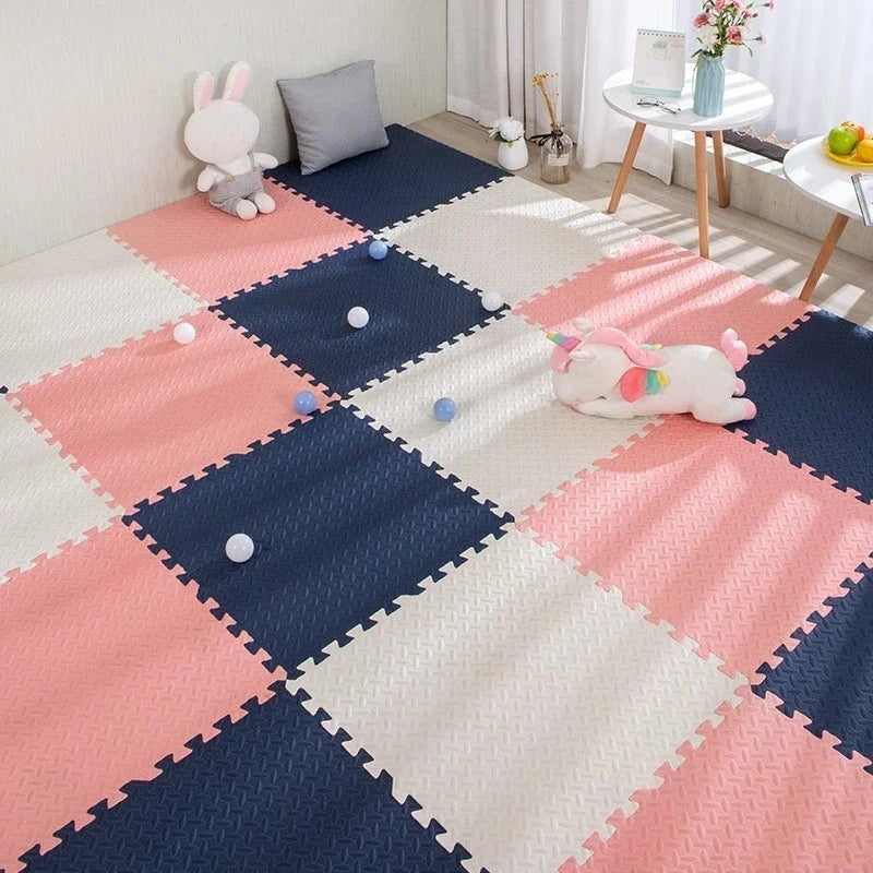 Alfombra Puzzle Foam Bebé 16pcs - Tapete Juegos Suave Entrelazado 30x30cm Área Segura - Huellitas de Vida