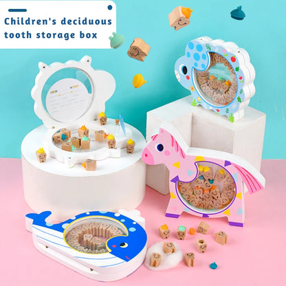 Caja Dientes Leche Madera Recuerdos Bebé - Organizador Primeros Dientes Niño Niña