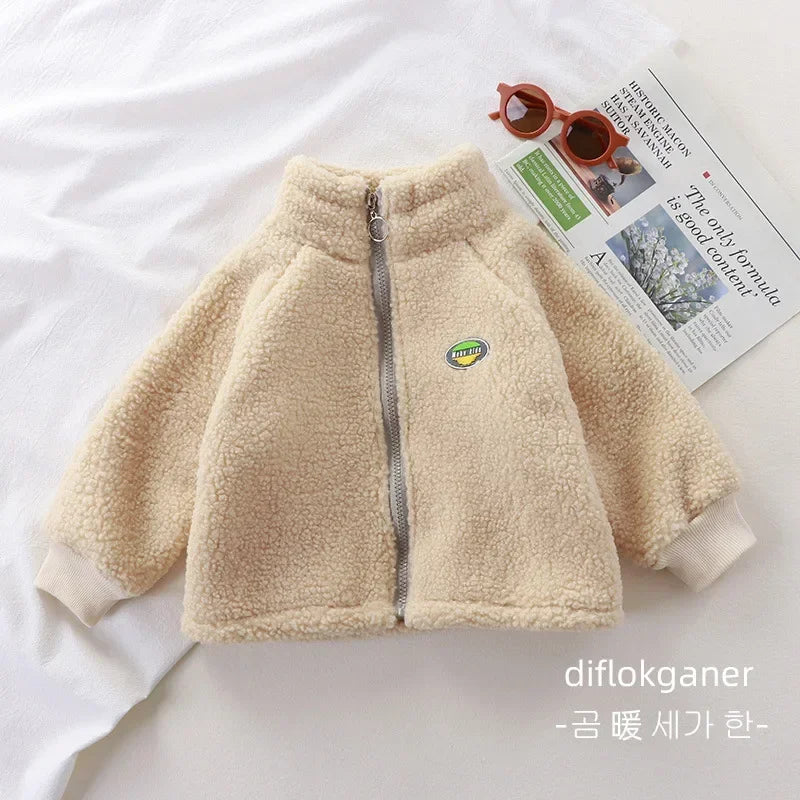 Abrigo Felpa Niños Invierno - Chaqueta Peluche Cálida Cordero Unisex - Huellitas de Vida
