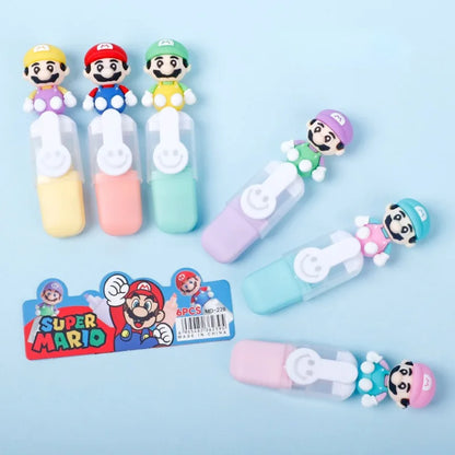 Rotuladores Super Mario Bros 6 Piezas - Marcadores Niños Vuelta al Cole - Huellitas de Vida