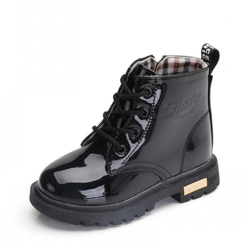 Botas Tobillo Niños Impermeables - Calzado PU Antideslizante Primavera Otoño Azul Moda - Huellitas de Vida