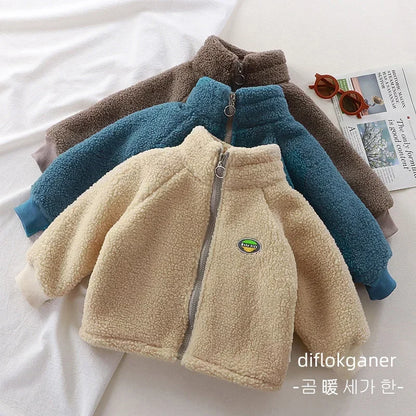 Abrigo Felpa Niños Invierno - Chaqueta Peluche Cálida Cordero Unisex - Huellitas de Vida