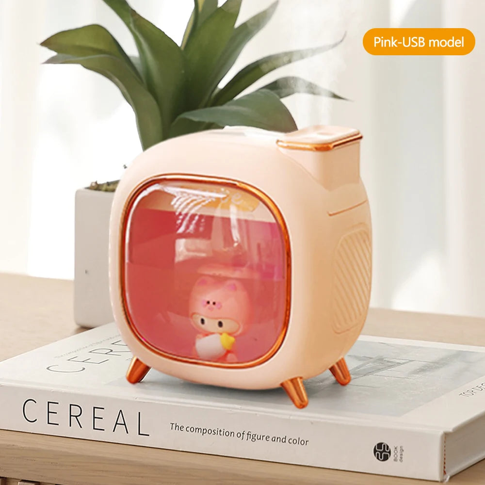 Humidificador Ultrasónico 500ml Muñecos Dibujos - Difusor Aromas Luz LED USB