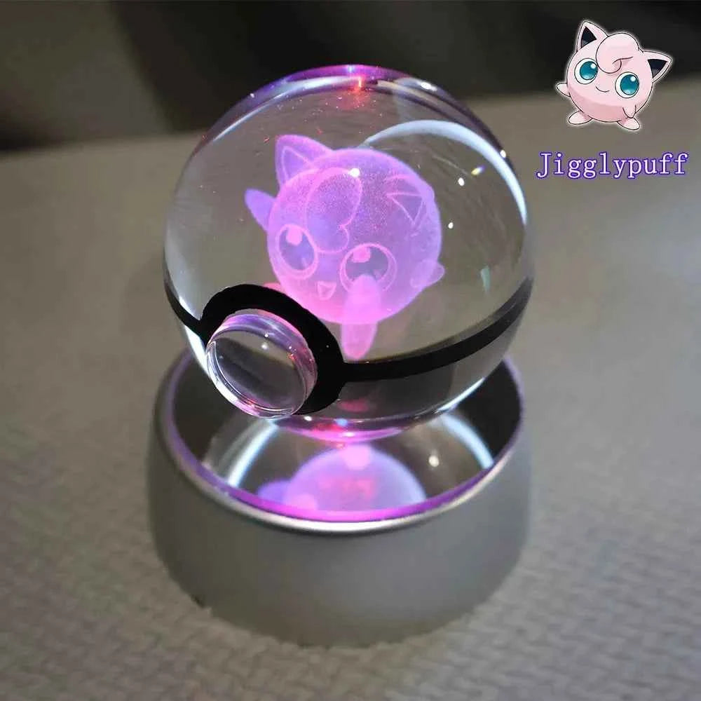 Bola Cristal 3D Pokémon Umbreon con Lámpara - Figura Cristal Pokeball Regalo Niños
