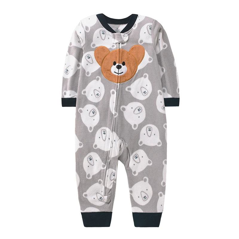 Pijama Invierno Bebé 9-24 Meses - Pelele Animal Forro Polar Cremallera Niño Niña Cálido - Huellitas de Vida