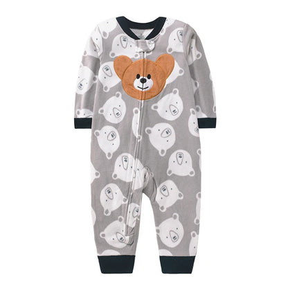Pijama Invierno Bebé 9-24 Meses - Pelele Animal Forro Polar Cremallera Niño Niña Cálido - Huellitas de Vida