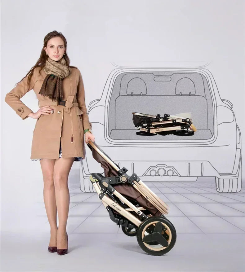 Cochecito Bebé 3 en 1 - Sistema Viaje Multifuncional Recién Nacido Silla Coche Capazo - Huellitas de Vida