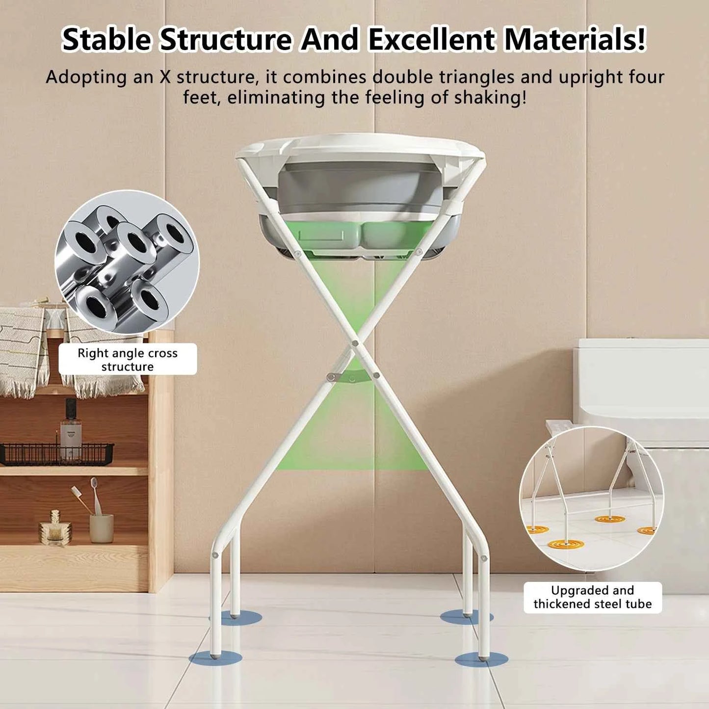 Bañera Bebé 3 en 1 Plegable con Soporte - Termómetro Almohada Recién Nacidos Gris