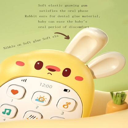 Teléfono de Juguete Conejo para Bebé - Musical Mordible Multifuncional - Huellitas de Vida