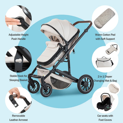 Cochecito Bebé 3 en 1 Portátil