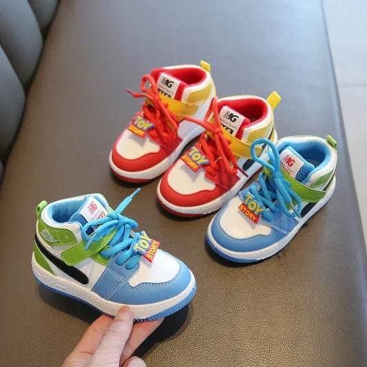 Zapatillas Deportivas Niños Color Block - Sneakers Cordones Suela Suave Antideslizante Casual - Huellitas de Vida