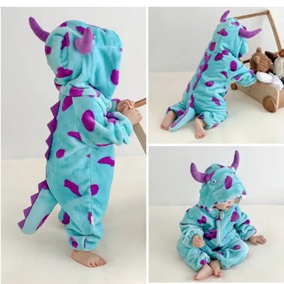 Mono Bebé Disfraz Sully Azul Cálido 0-3 Años - Pelele Recién Nacidos Halloween