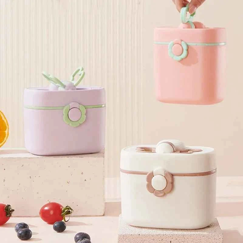 Dispensador Leche Polvo Bebé Portátil - Contenedor Fórmula 3 Compartimentos Viaje