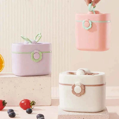 Dispensador Leche Polvo Bebé Portátil - Contenedor Fórmula 3 Compartimentos Viaje
