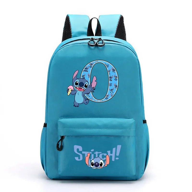 Mochila Disney Stitch para Niños - Letras A-Z Escolar Ligera y Adorable - Huellitas de Vida