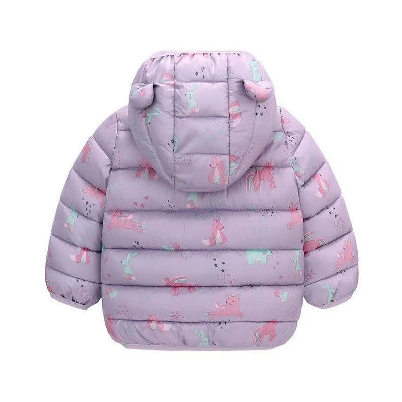 Chaqueta Unicornio Niñas Otoño Invierno - Abrigo Capucha Animales Cálido - Huellitas de Vida