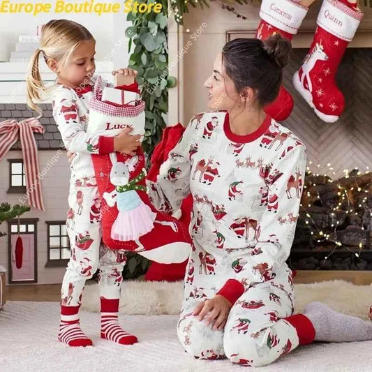 Pijama Navidad Familiar 2 Piezas - Conjunto Mamá Papá Niños Loungewear Navideño