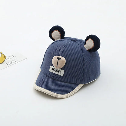 Gorra Bebé Orejas Oso - Gorro Baseball Algodón Primavera Protección Solar - Huellitas de Vida