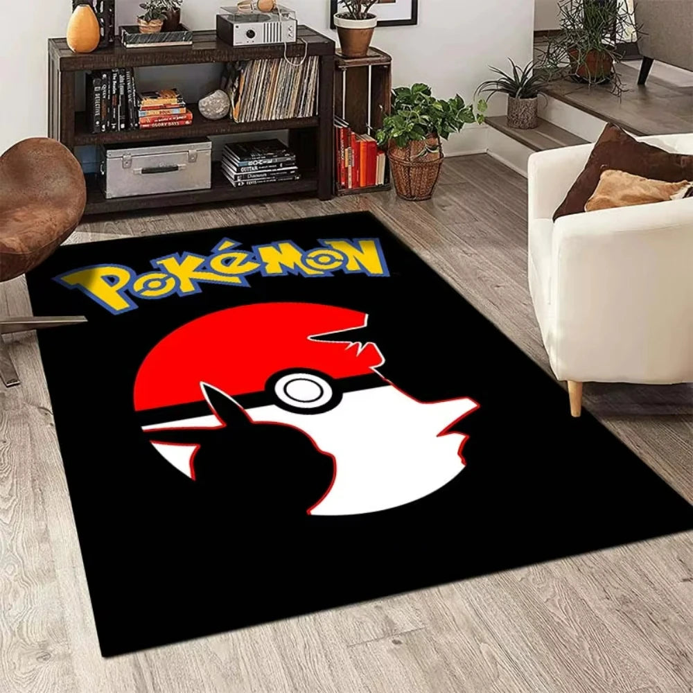 Alfombra Pokémon Pokeball 40x60cm - Tapete Niños Pikachu Habitación Sala Juegos Decoración - Huellitas de Vida