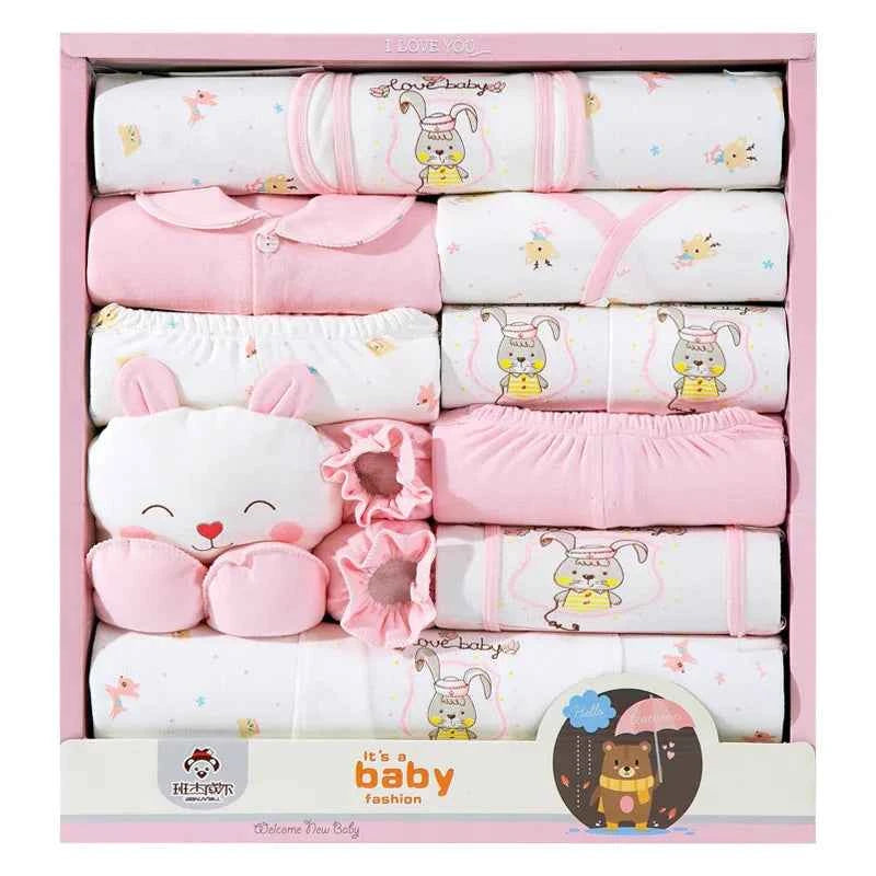 Gift box 18piece/lot Newborn Baby Clothes For Girls Boys Sets 100% Cotton Infant Spring Autumn Soft Boy Clothing New born Hat
