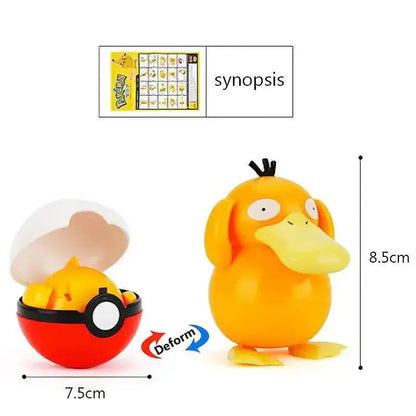 Figura Pokémon Transformable Pokeball - Pikachu Mewtwo Gyarados Deformación Niños