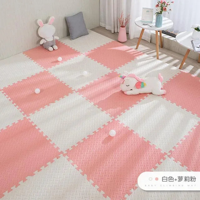 Alfombra Puzzle Foam Bebé 16pcs - Tapete Juegos Suave Entrelazado 30x30cm Área Segura - Huellitas de Vida
