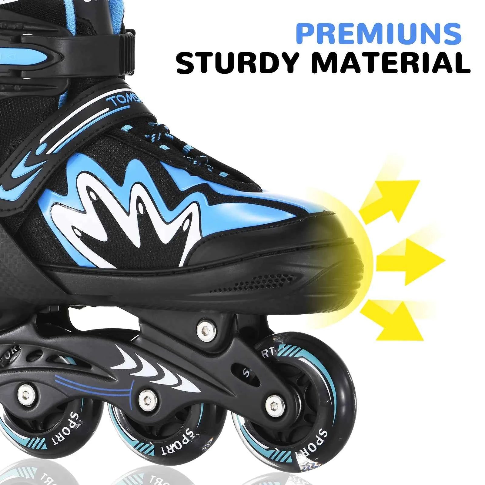 Roller Blades Kids Adjustable Roller Skates with Light-Up Wheels Secure Triple Closure System for Girls Boys Toddler Smooth