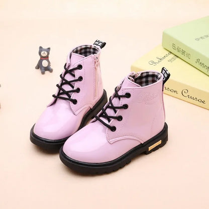 Botas Tobillo Niños Impermeables - Calzado PU Antideslizante Primavera Otoño Azul Moda - Huellitas de Vida